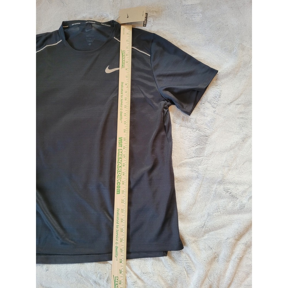 Nike Dri-FIT Mens Large Short Sleeve Black Running Training Gym Logo TShirt Top - Picture 7 of 16